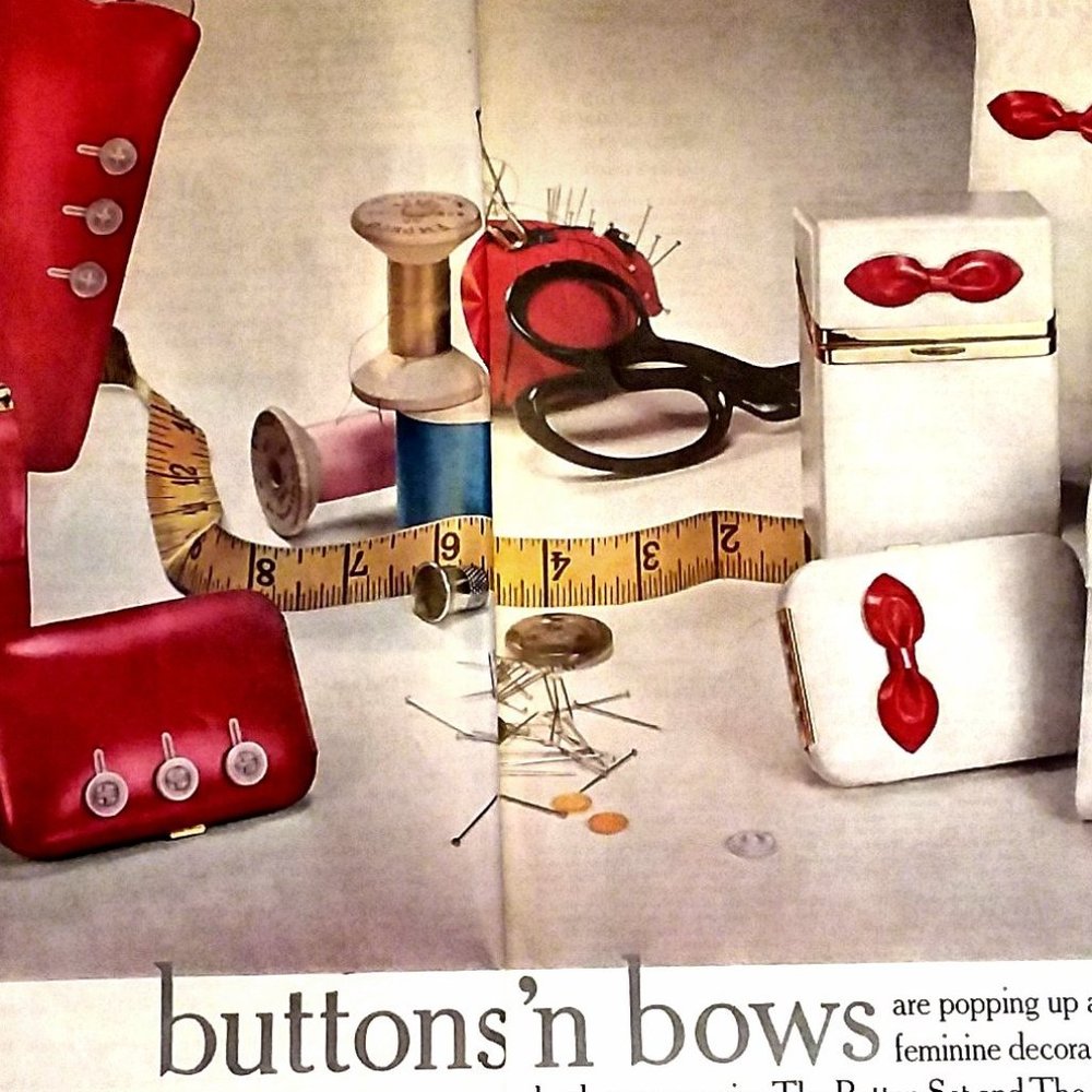 1960 Ad Lady Buxton Buttons n Bows Leather Wallets
